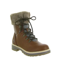 apres ski bottes fourrees - Chaussure neige - femme - Synthétique - Marron - Kimberfeel