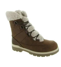 apres ski bottes fourrees - Chaussure neige - femme - Synthétique - Marron - Kimberfeel
