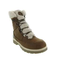 apres ski bottes fourrees - Chaussure neige - femme - Synthétique - Marron - Kimberfeel