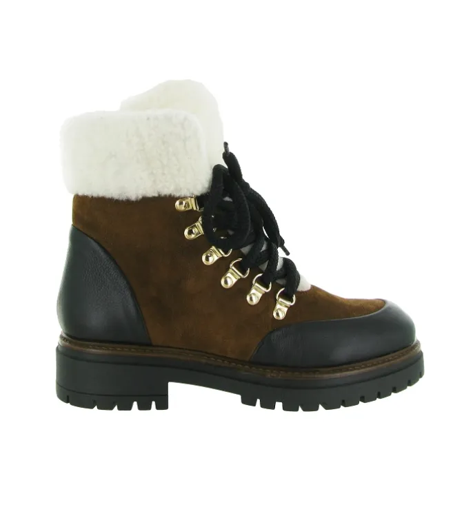 apres ski bottes fourrees - Chaussure neige - femme - Nubuck - Marron - Armando