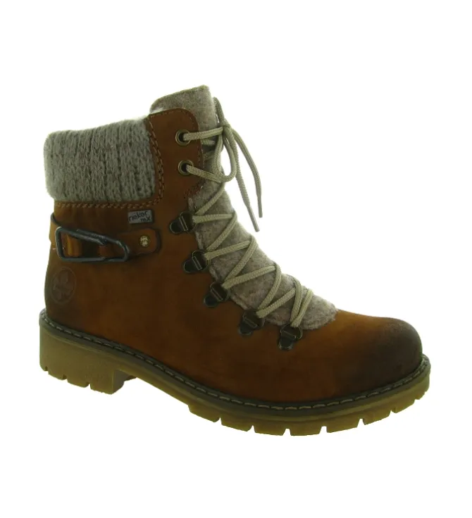 apres ski bottes fourrees - Chaussure neige - femme - Synthétique - Marron - Rieker