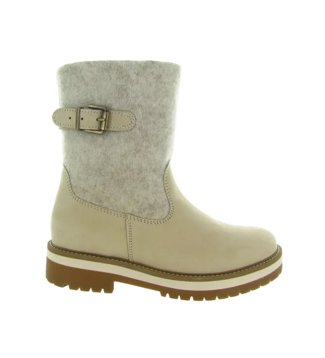 apres ski bottes fourrees - Chaussure neige - femme - Nubuck - Beige - La thuile