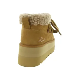 apres ski bottes fourrees - Chaussure neige - femme - Nubuck - Chestnut - Karl lagerfeld