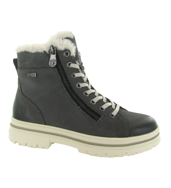apres ski bottes fourrees - Chaussure neige - femme - Cuir - Gris - Remonte