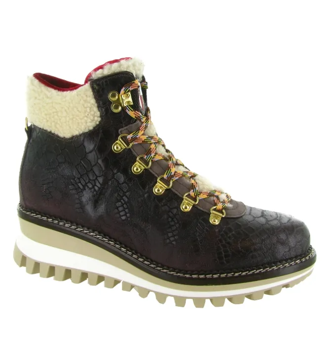 apres ski bottes fourrees - Chaussure neige - femme - Cuir - Marron - New italia shoes