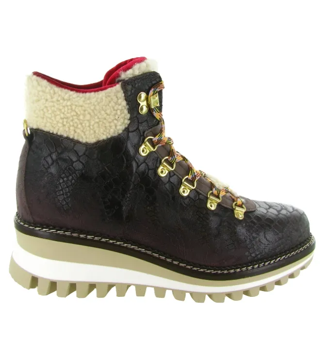 apres ski bottes fourrees - Chaussure neige - femme - Cuir - Marron - New italia shoes