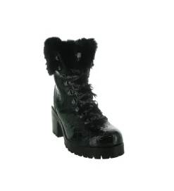 apres ski bottes fourrees - Chaussure neige - femme - Cuir - Noir - New italia shoes