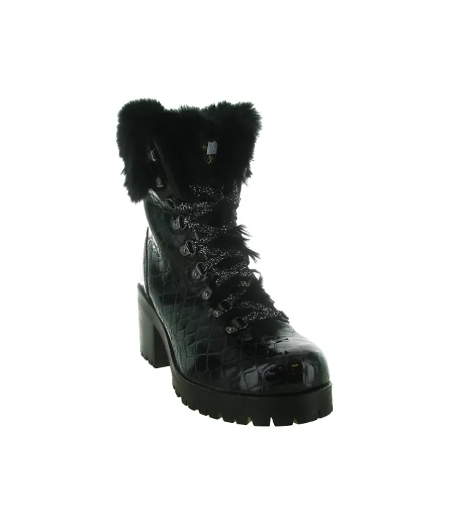 apres ski bottes fourrees - Chaussure neige - femme - Cuir - Noir - New italia shoes