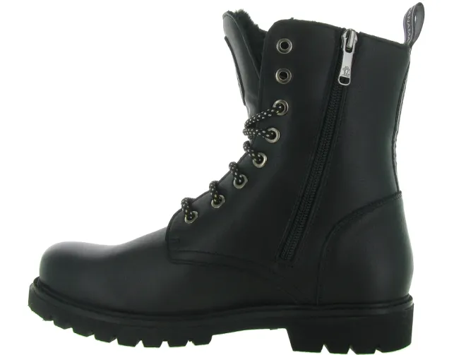 apres ski bottes fourrees - Chaussure neige - femme - Cuir - Noir - Panama jack