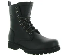 apres ski bottes fourrees - Chaussure neige - femme - Cuir - Noir - Panama jack
