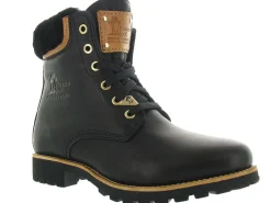 apres ski bottes fourrees - Chaussure neige - femme - Cuir - Noir - Panama jack