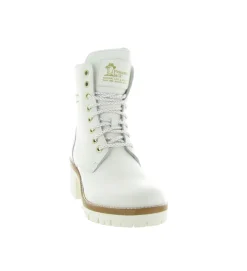 apres ski bottes fourrees - Chaussure neige - femme - Cuir - Blanc - Panama jack
