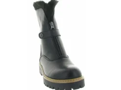 apres ski bottes fourrees - Chaussure neige - femme - Cuir - Noir - La thuile