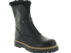 apres ski bottes fourrees - Chaussure neige - femme - Cuir - Noir - La thuile