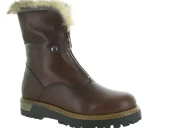 apres ski bottes fourrees - Chaussure neige - femme - Cuir - Marron - La thuile