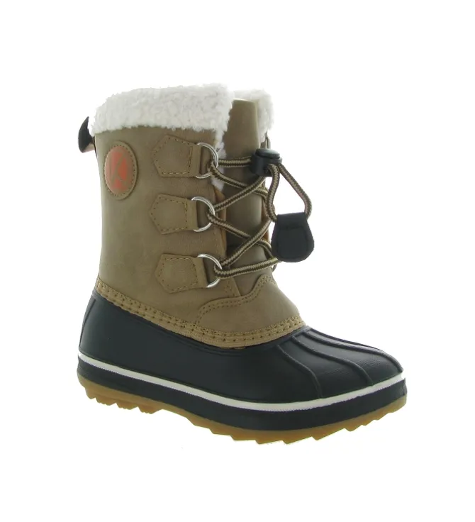 apres ski bottes fourrees - - junior garcon - Synthétique - Marron - Kimberfeel