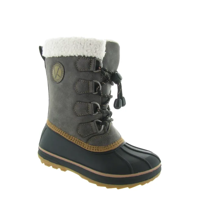apres ski bottes fourrees - - junior garcon - Synthétique - Marron - Kimberfeel