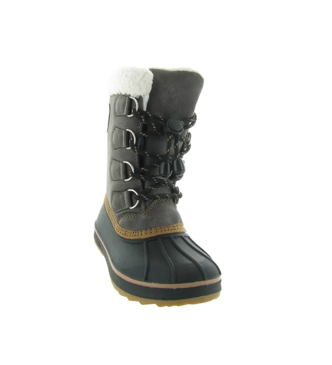 apres ski bottes fourrees - - junior garcon - Synthétique - Marron - Kimberfeel