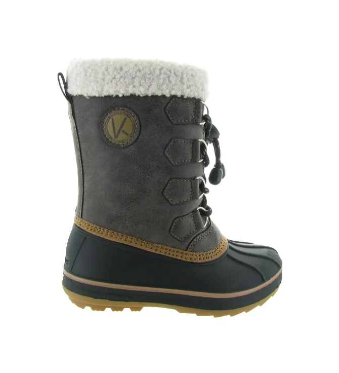 apres ski bottes fourrees - - junior garcon - Synthétique - Marron - Kimberfeel