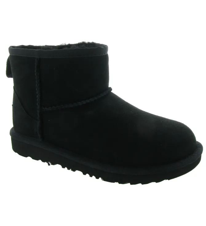 apres ski bottes fourrees - - junior fille - Nubuck - Noir - Ugg australia