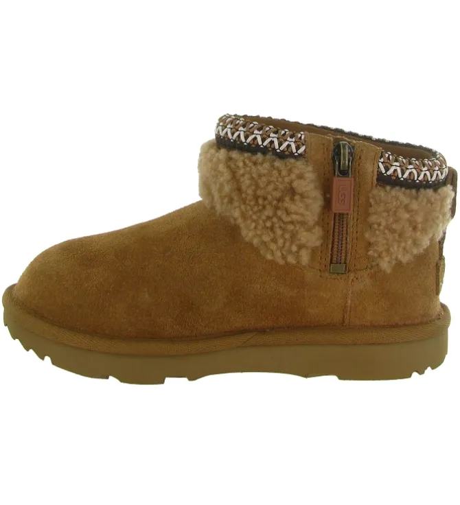 apres ski bottes fourrees - - junior fille - Nubuck - Chestnut - Ugg australia