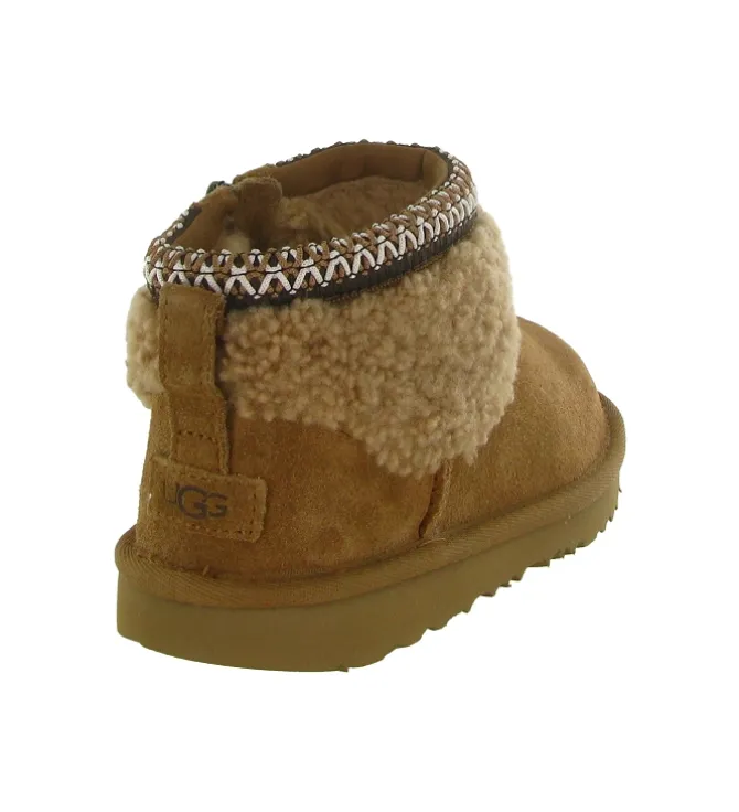 apres ski bottes fourrees - - junior fille - Nubuck - Chestnut - Ugg australia
