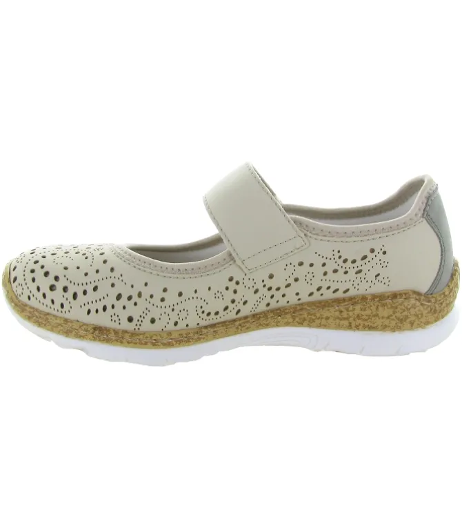 ballerines - Ballerine compensée - femme - Synthétique - Beige - Rieker