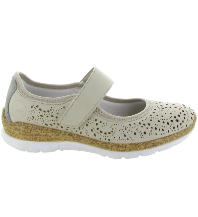ballerines - Ballerine compensée - femme - Synthétique - Beige - Rieker