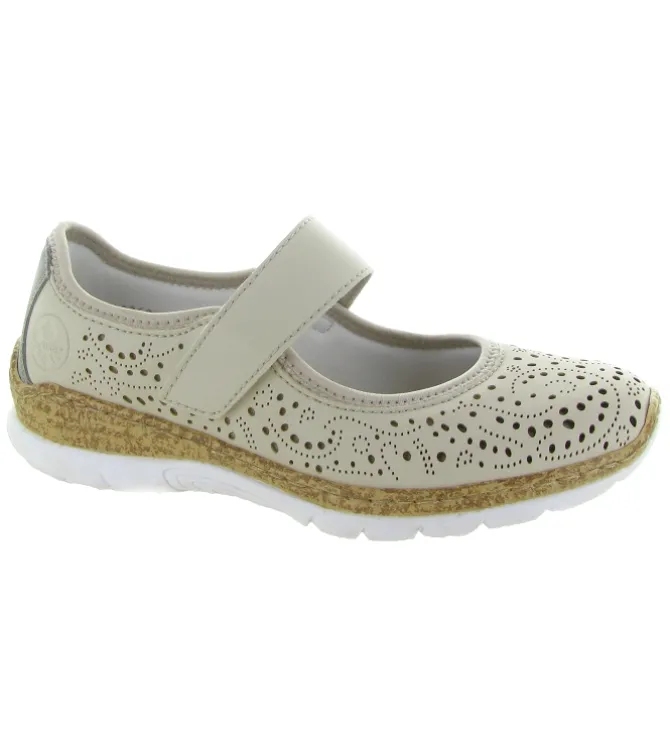 ballerines - Ballerine compensée - femme - Synthétique - Beige - Rieker