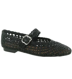 ballerines - Ballerine plate - femme - Raphia - Noir - Bibi lou