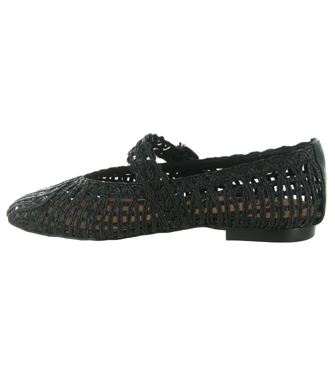 ballerines - Ballerine plate - femme - Raphia - Noir - Bibi lou
