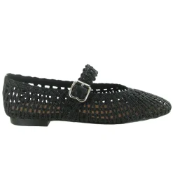 ballerines - Ballerine plate - femme - Raphia - Noir - Bibi lou