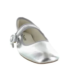ballerines - Ballerine plate - femme - Cuir - Argent - Repetto