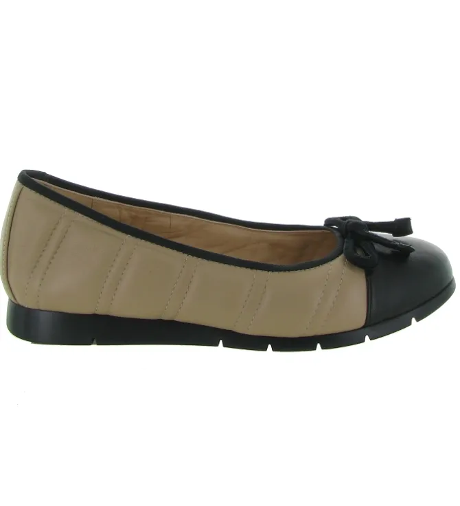 ballerines - Ballerine plate - femme - Cuir - Beige - Unisa