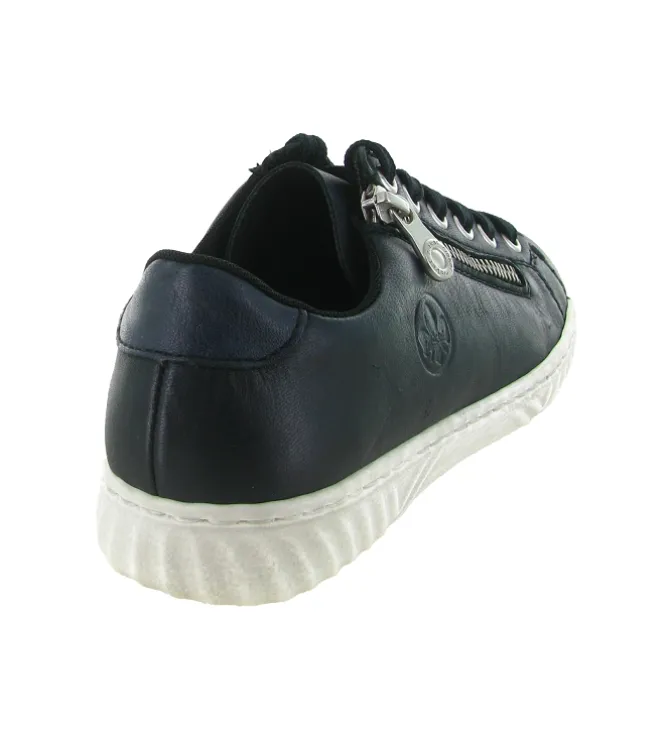 baskets et sneakers - Confort - femme - Cuir - Bleu Marine - Rieker