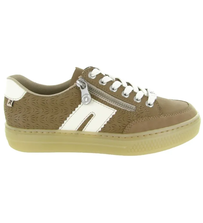 baskets et sneakers - Confort - femme - Cuir - Camel - Rieker