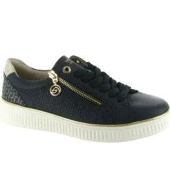 baskets et sneakers - Confort - femme - Cuir - Bleu Marine - Remonte