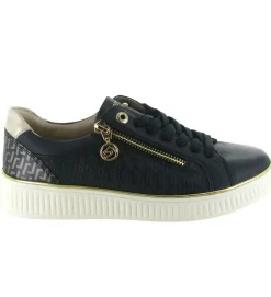 baskets et sneakers - Confort - femme - Cuir - Bleu Marine - Remonte