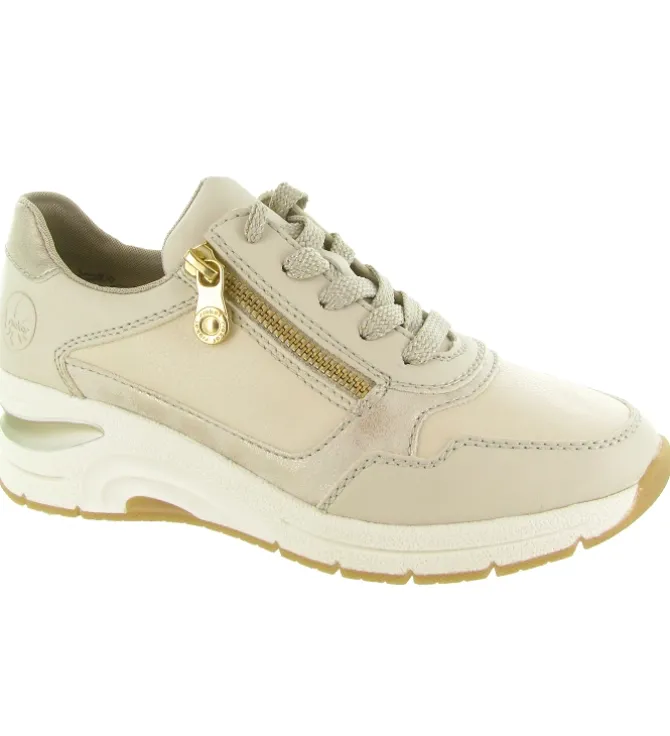 baskets et sneakers - Confort - femme - Cuir - Beige - Rieker