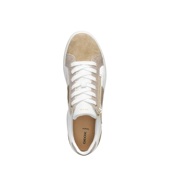 baskets et sneakers - Confort - femme - Cuir - Or - Geox