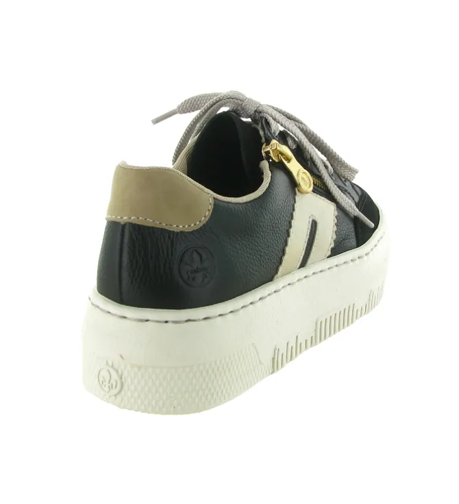baskets et sneakers - Confort - femme - Cuir - Noir - Rieker
