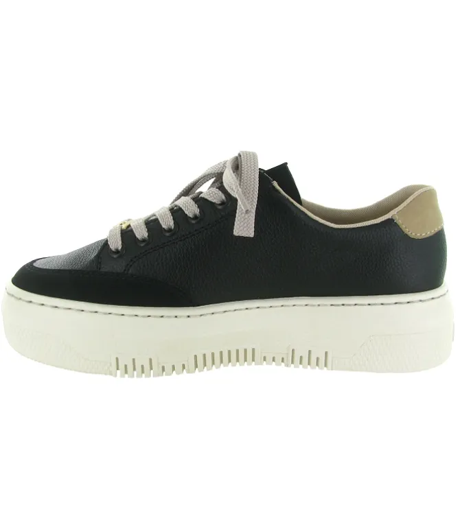 baskets et sneakers - Confort - femme - Cuir - Noir - Rieker