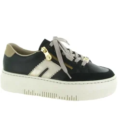 baskets et sneakers - Confort - femme - Cuir - Noir - Rieker