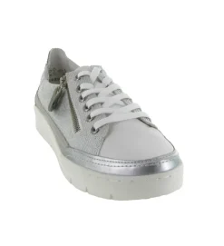 baskets et sneakers - Confort - femme - Cuir - Argent - Remonte