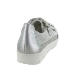 baskets et sneakers - Confort - femme - Cuir - Argent - Remonte