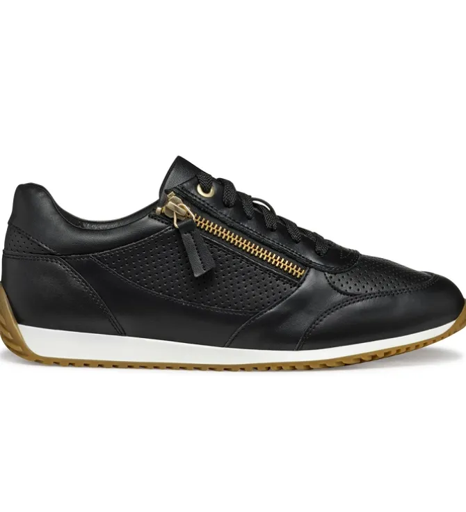 baskets et sneakers - Confort - femme - Cuir - Noir - Geox