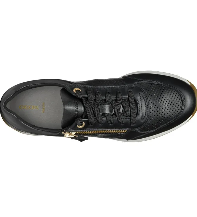 baskets et sneakers - Confort - femme - Cuir - Noir - Geox