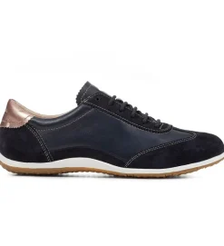 baskets et sneakers - Confort - femme - Cuir - Bleu Marine - Geox
