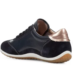baskets et sneakers - Confort - femme - Cuir - Bleu Marine - Geox