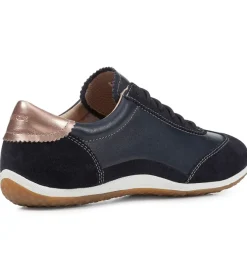 baskets et sneakers - Confort - femme - Cuir - Bleu Marine - Geox